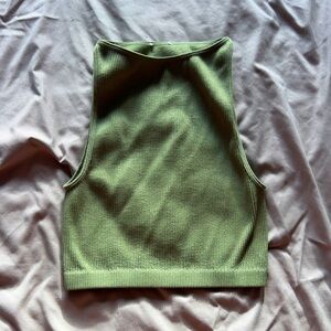 Cotton On green ribbed halter top